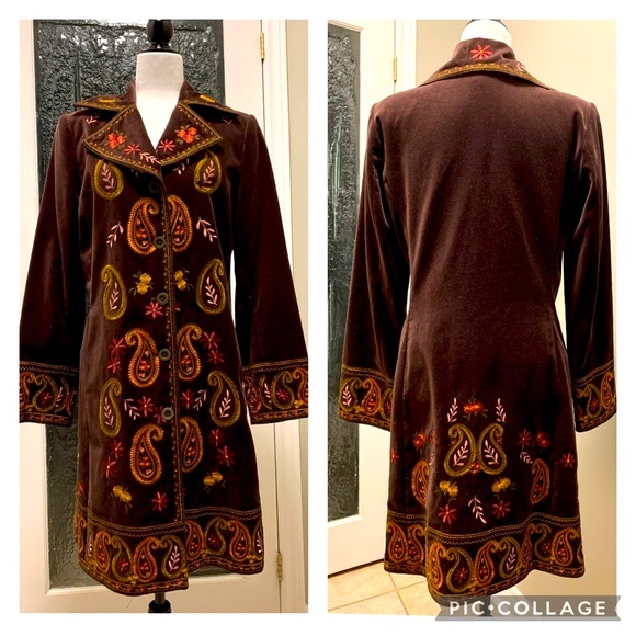 Vintage Jackets & Blazers - vintage 70s vibe beautiful velvet duster coat - 10